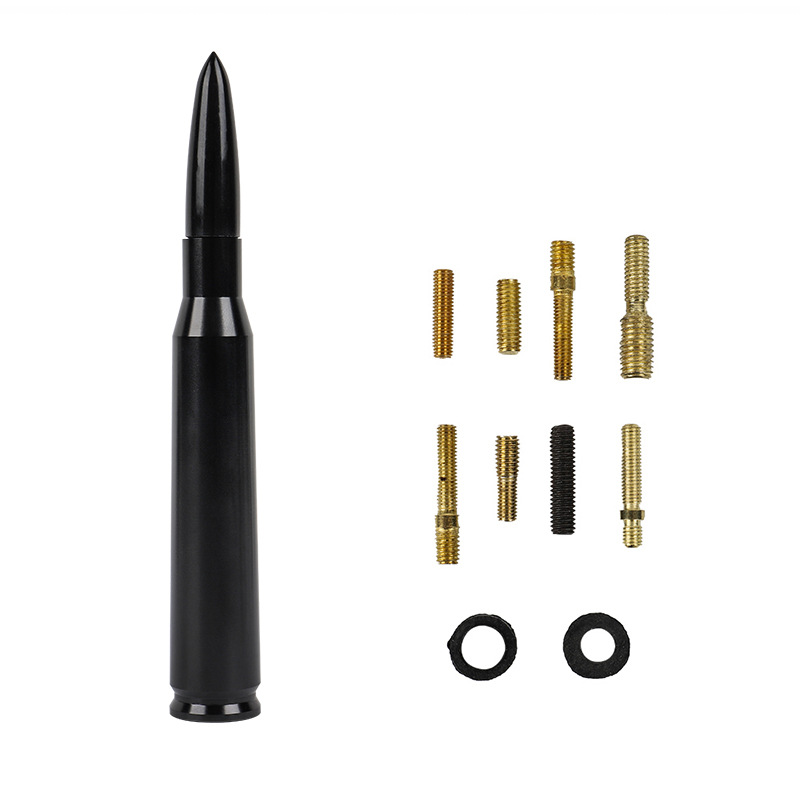 Car modification bullet antenna suitable for Ford Wrangler, metal aluminum off-road vehicle antenna, pointed antenna decoration