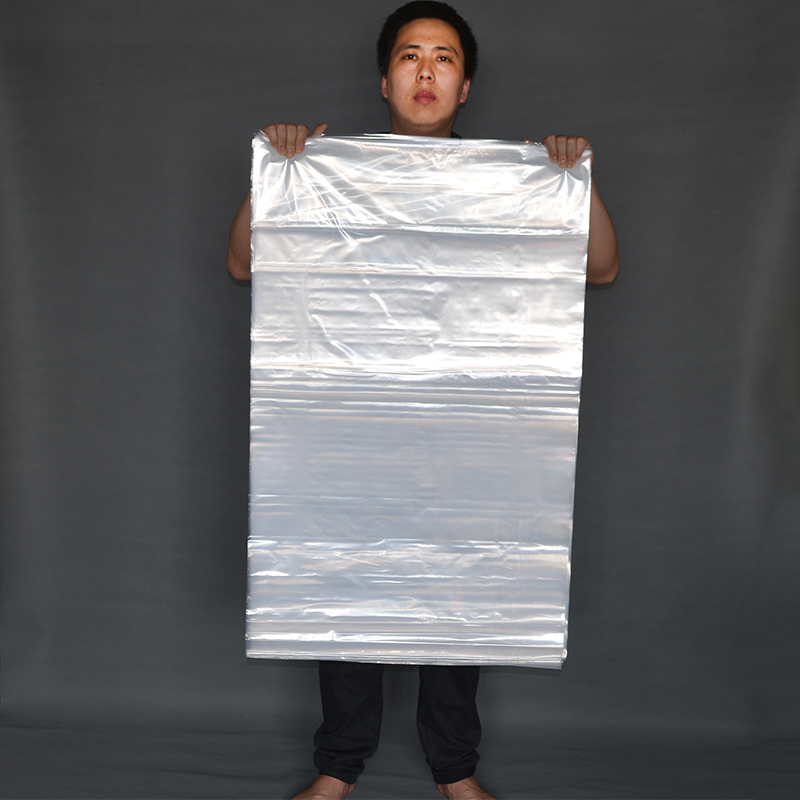 Gran bolsillo plano transparente almacenar embalaje polvo bolsa plástica bolsa de película plástica envasado de alimentos bolsa de película interna fija