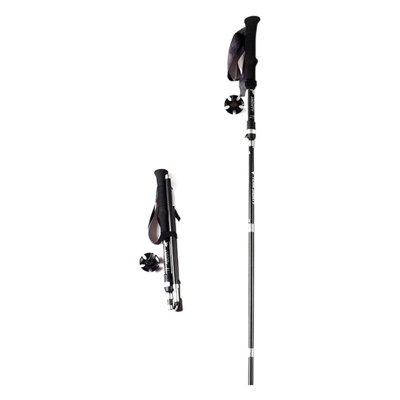 3K fibra de carbono de cinco secciones plegable trekking Polo portátil de almacenamiento al aire libre ultra-ligero de alta resistencia bastón transfronterizo nuevo