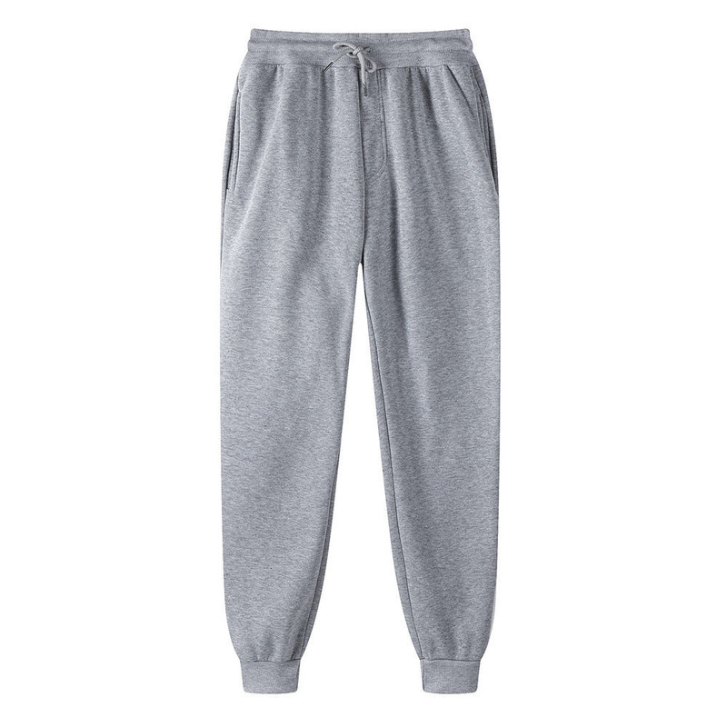 Light plate men's and women's solid color fleece-lined pants casual fashion sports tether pants manufacturers wholesale to map logo