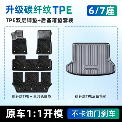 Pattern Tpe Car Floor Mats for | Universal Foot Pad - 67-seater-galaxy-blanket-double-layer-floor-mats-tailgate-matpremium-carbon-fiber-pattern-tpe-black