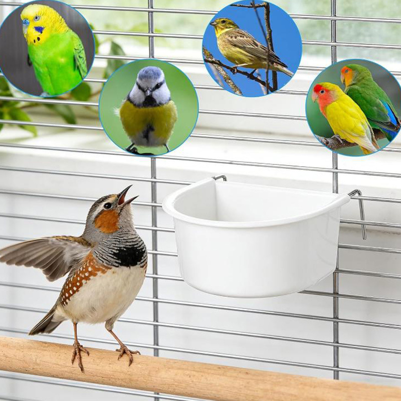 Cross-border new bird feeding basin, parrot feeding tool, bird cage feeding rack, plastic bird feeder, bird water cage accessories 3