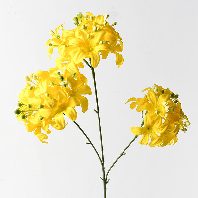 Flor artificial Serie amarilla dopamina Material de la flor de la boda Rosa artificial Flor falsa Sala de bodas Decoración del hogar Flor artificial image 79