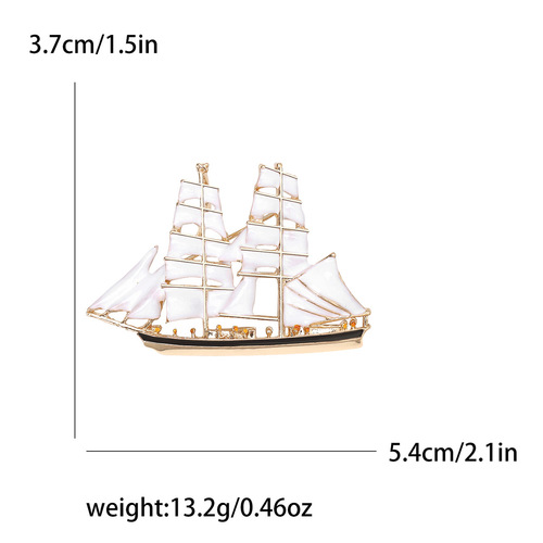 New Cross-border Bestselling Sailing Pin, Simple, Grand and Fashionable Clothing Accessory, Direct Manufacturer Sales