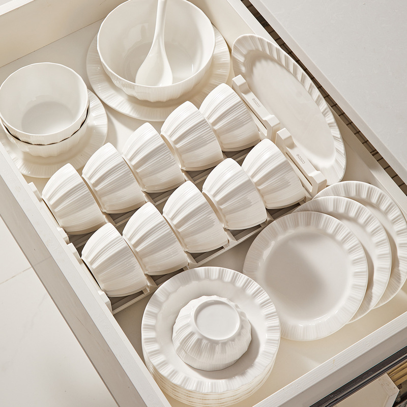 Ceramic tableware and dish set for home use, 2026 new model, simple and modern, suitable for housewarming, high-end bowls and plates Ceramic tableware and dish set for home use, 2026 new model, simple and modern, suitable for housewarming, high-end bowls and plates