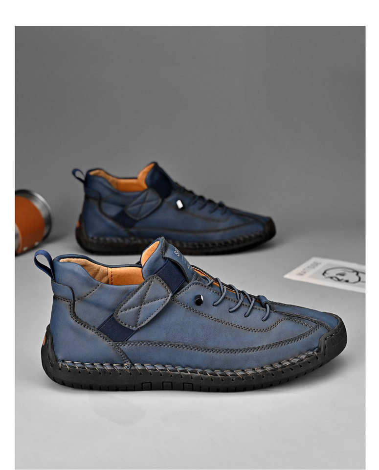Bốt Martin cổ vừa unisex cỡ lớn, giày bốt da sợi nhỏ đế cao su, phong cách Hàn — 9888 Xanh quân đội, 9888 kaki, 9888 màu xanh lam, 9888 màu đen chi tiết 37