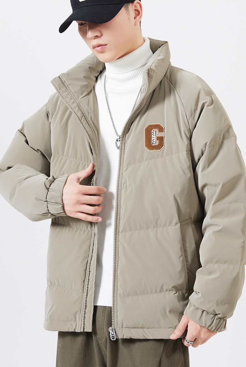 Men's Down Jacket Stand Up Collar Short Winter Warm Puffer Coat_voghion.com