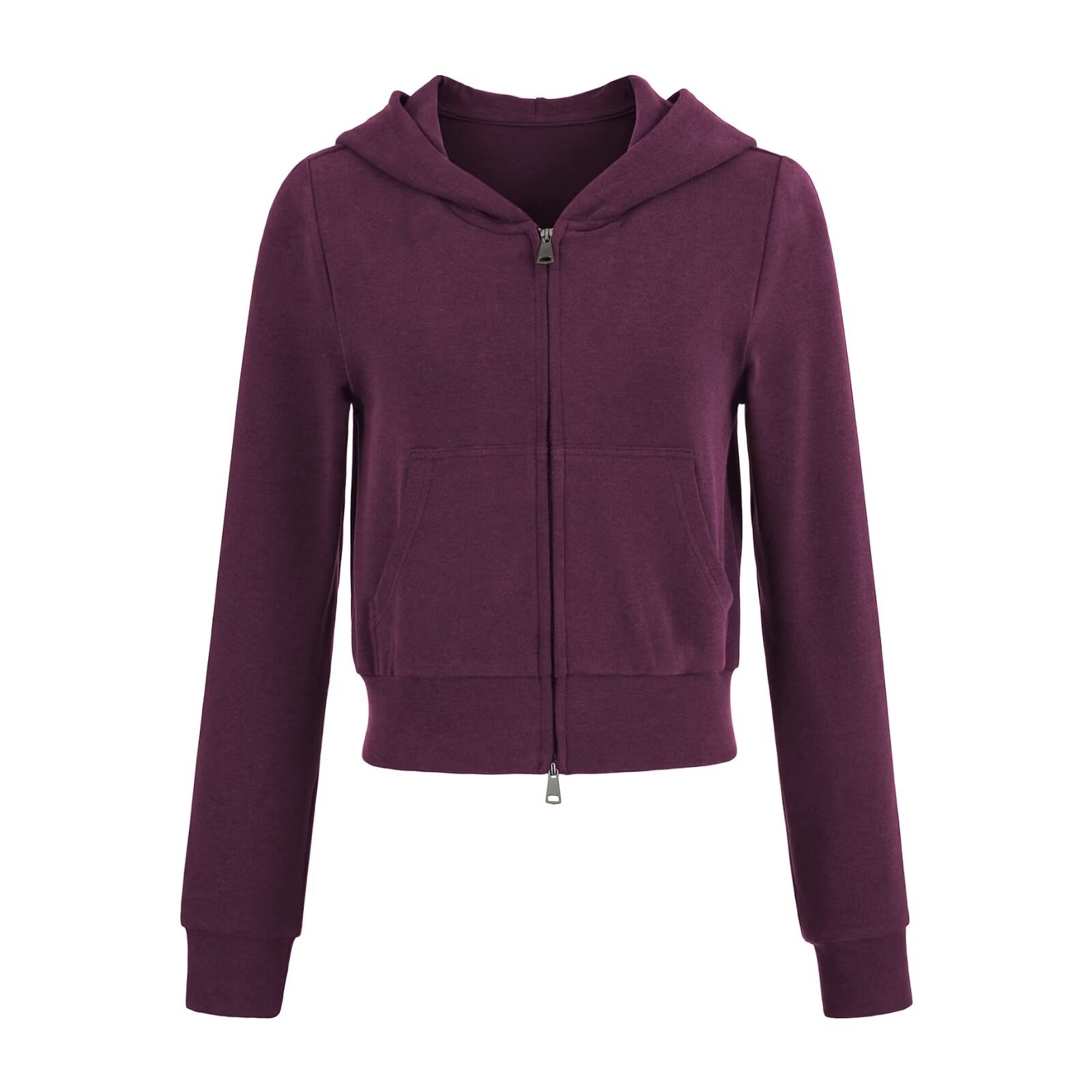Winter Sporty Casual Fitness Women's Sweatshirt And Pants Set Hooded Zip up Sweatshirt Low Rise Drawstring Pants_ecoleips.com