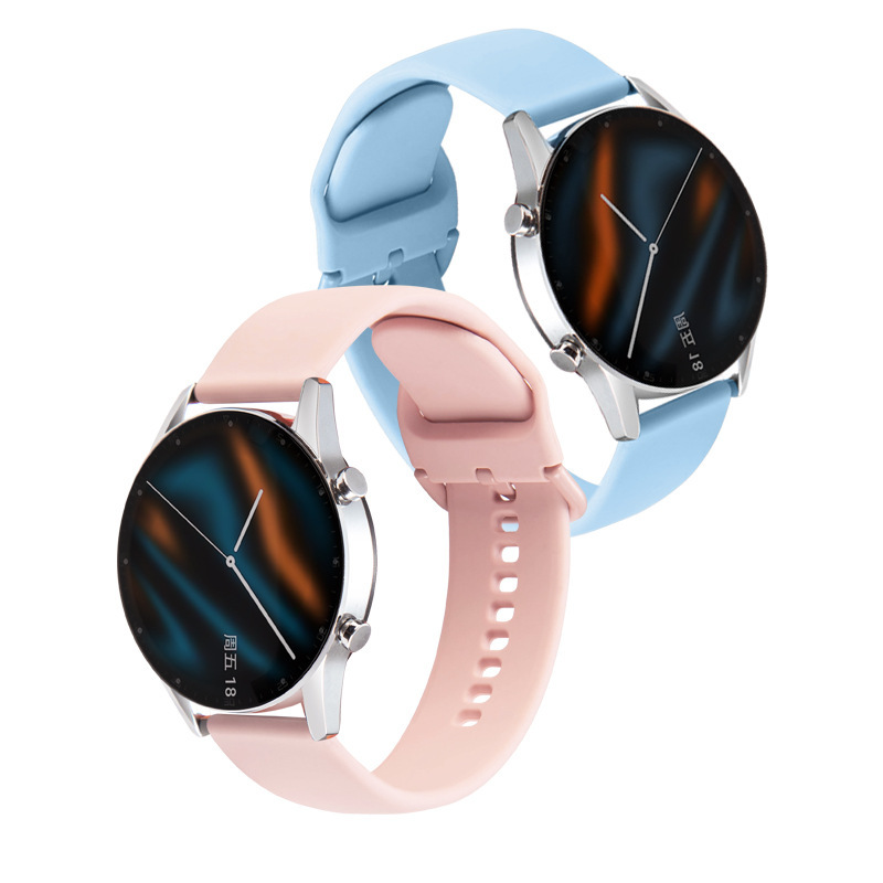 Aplicable Samsung Watch Silicone brazalete hebilla de color Huawei GT acero inoxidable Samsung hebilla correa de reloj deportivo mayorista