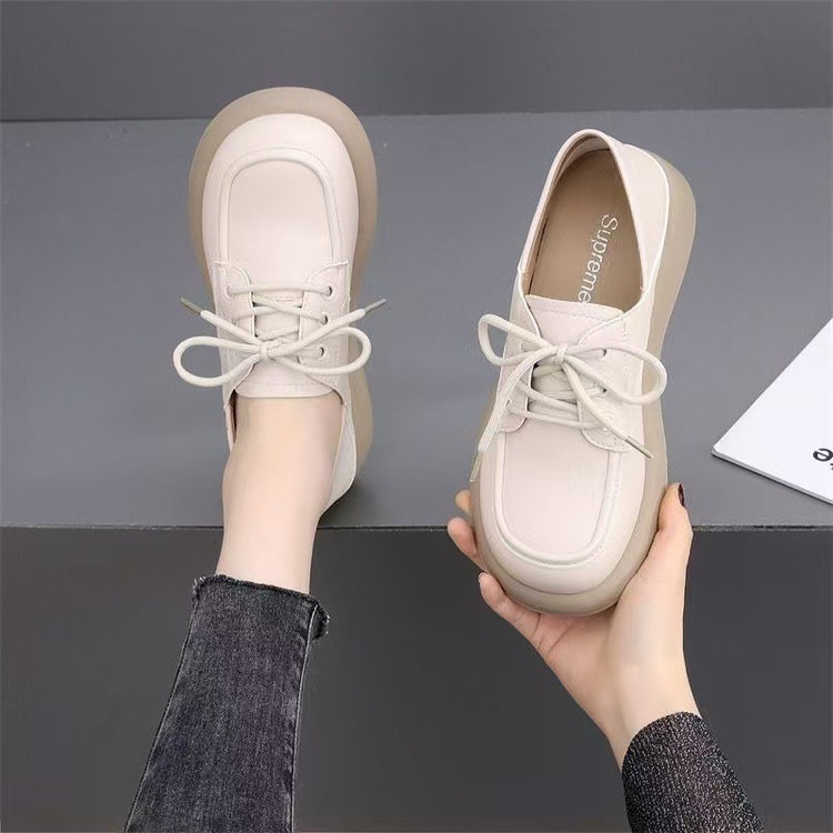 Zapatos de cuero de estilo británico para mujeres 2025 primavera y otoño dos zapatos de trabajo Lefour nuevos zapatos de cuero suave cómodos
