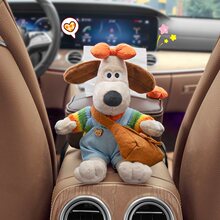 扶手箱纸巾盒公仔掌门狗车载纸抽盒新款汽车用抽纸盒毛绒玩偶包邮