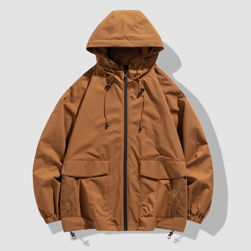 2024 chaqueta con capucha al aire libre chaqueta de alpinismo de tres pruebas más tamaño chaqueta de estilo de Hong Kong transmisión en vivo al por mayor