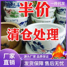 景德镇陶瓷金鱼缸养荷花睡莲盆乌龟锦鲤书画缸特大号水缸庭院客厅