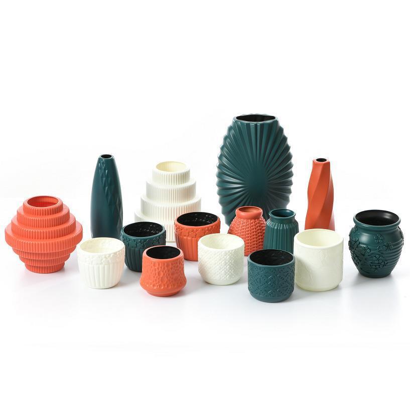Jarrón decorativo de plástico estilo nórdico, resistente a caídas