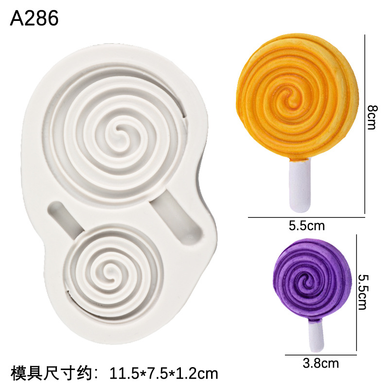 Lollipop silicona molde fondant pastel de chocolate decoración para hornear tarjeta inserción accesorios yeso epoxi jabón hecho a mano