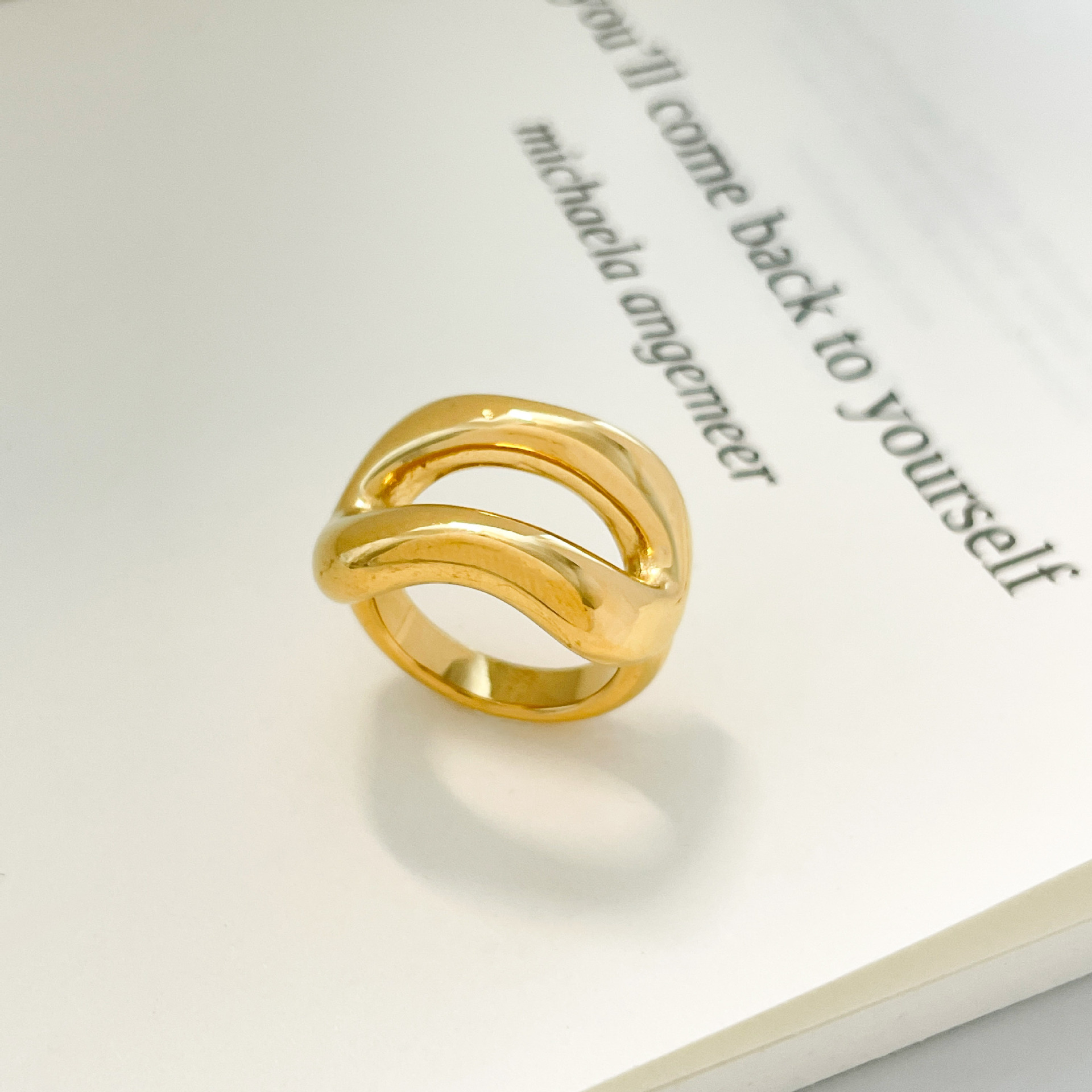 Joyería Al Por Mayor Estilo Simple Estilo Clásico Geométrico Acero Titanio Enchapado Anillos display picture 8