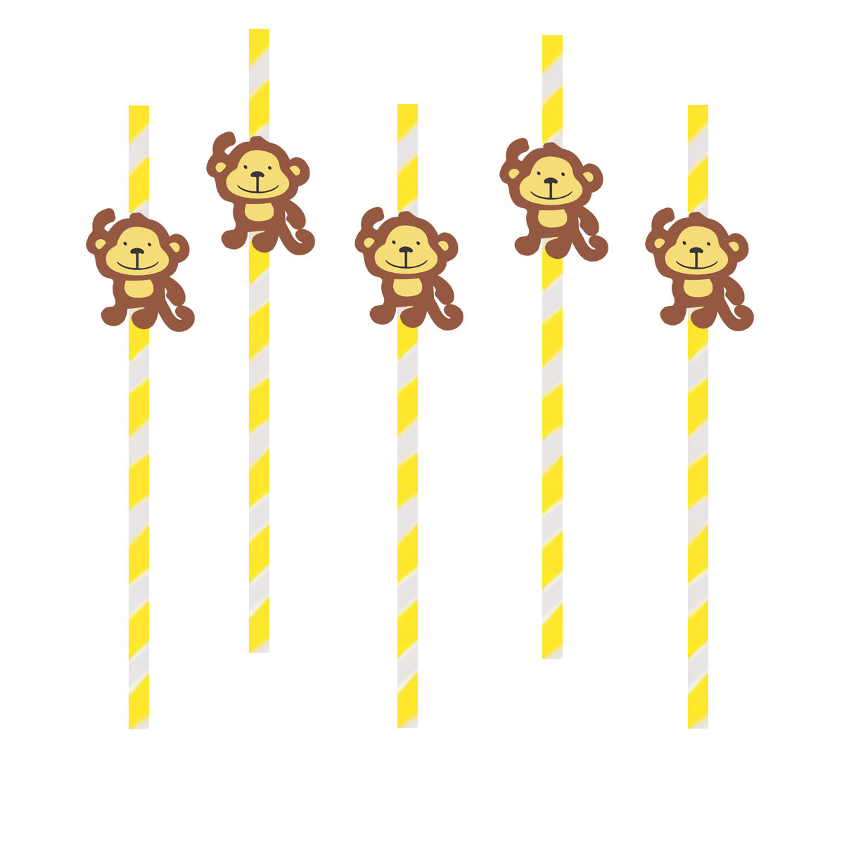 Fábrica en stock al por mayor fiesta creativa decoración de paja elefante tarjeta animal paja de papel desechable creativo transfronterizo