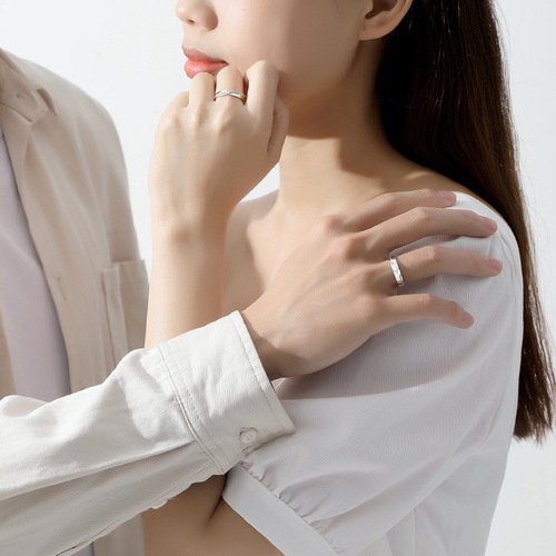 Original star couple ring sterling silver simple light luxury versatile men and women pair ring star moon shooting star open ring ins