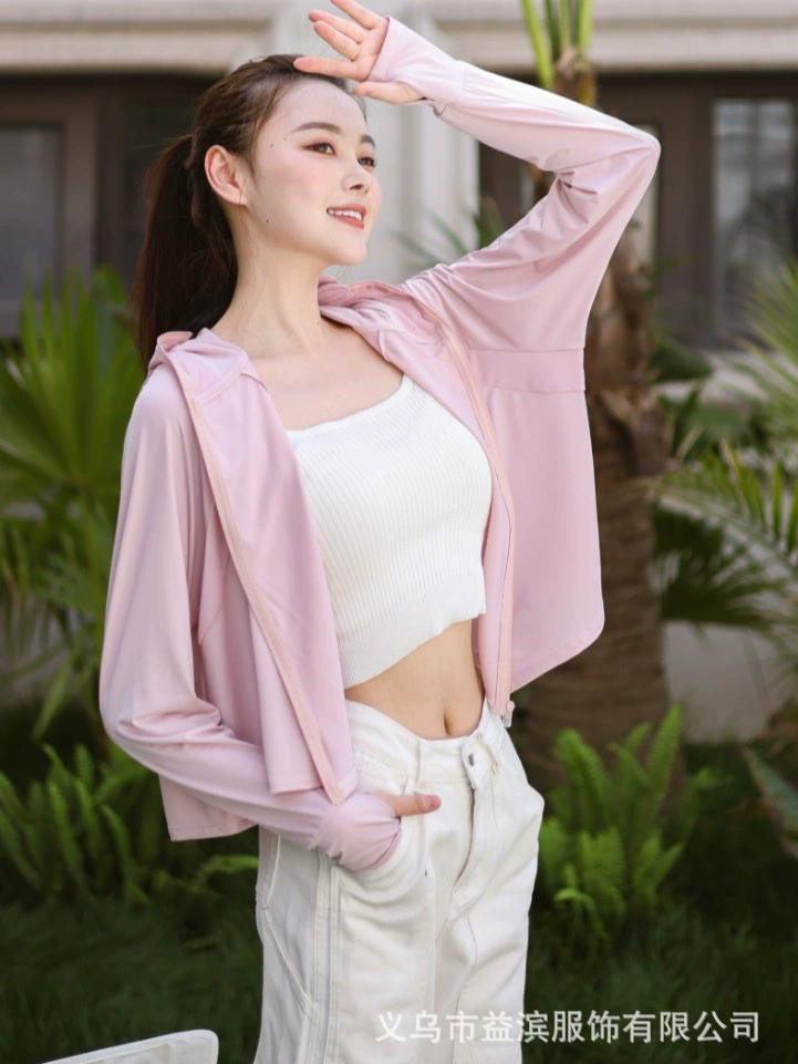 Красивая Silk солнцезащитная одежда с капюшоном, тонкая спортивная летняя мужская длинная куртка