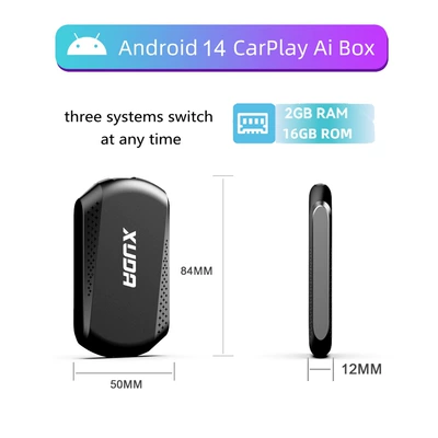 Car-Machine Interconnection Conversion Box Aibox Android 14 Wireless Carplay Android Auto Three-In-One 4+32g (Simsiz CarPlay və Android Auto) - 2gb-16gb