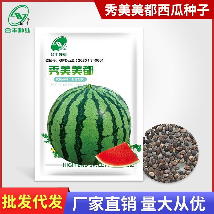 Early Maturing Meidu Watermelon Seeds Balcony Farm Authentic Sweet Red Watermelon Seeds Jiehefeng Seed Industry Seed Wholesale