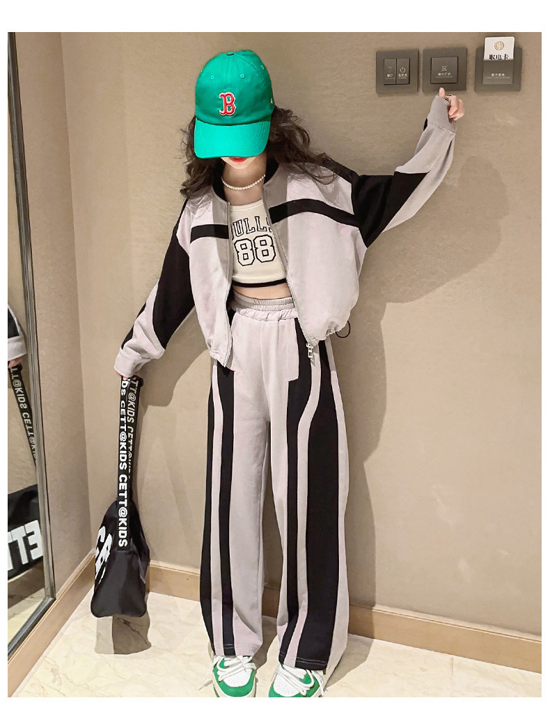 Ensemble deux pièces de sport décontracté pour filles, nouveau Design Sense, vêtements tendance pour enfants, printemps et automne 2023_voghion.com