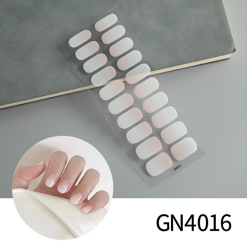 Nail Stickers 20-Piece Gel No-Bake Stickers Simple Oil Film Nail Stickers Cross-Border Nail Sticker Manufacturer Wholesale