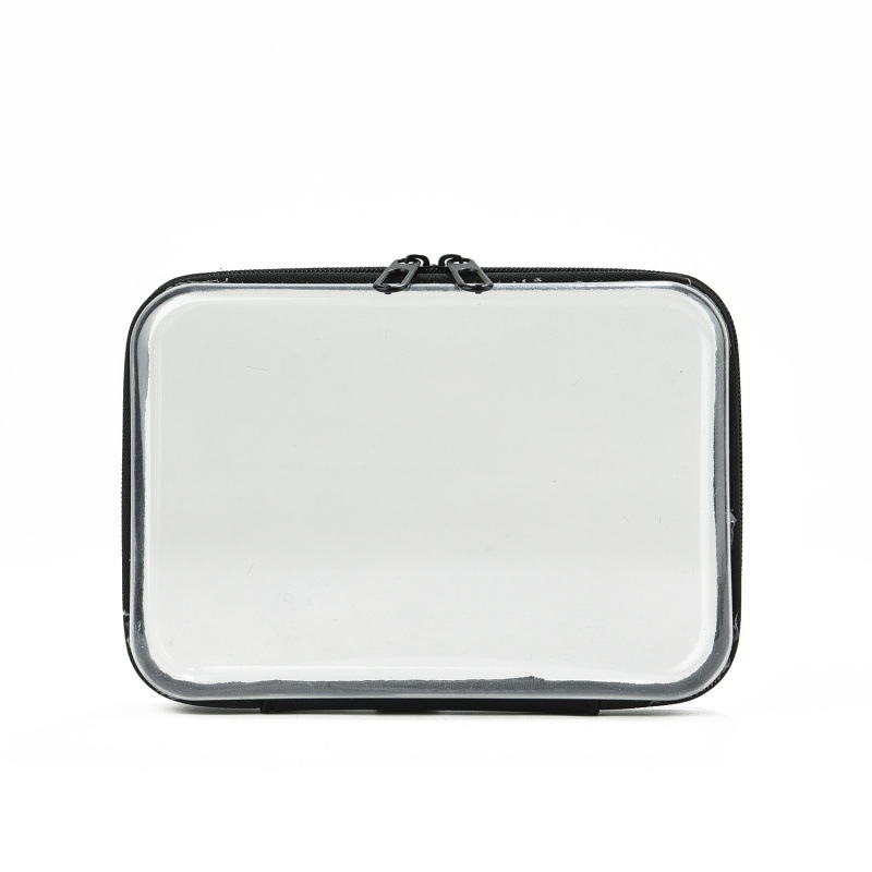 Bolsa de maquillaje impermeable de gran capacidad transparente lápiz labial portátil para el cuidado de la piel multifuncional bolsa de almacenamiento pequeña bolsa transfronteriza