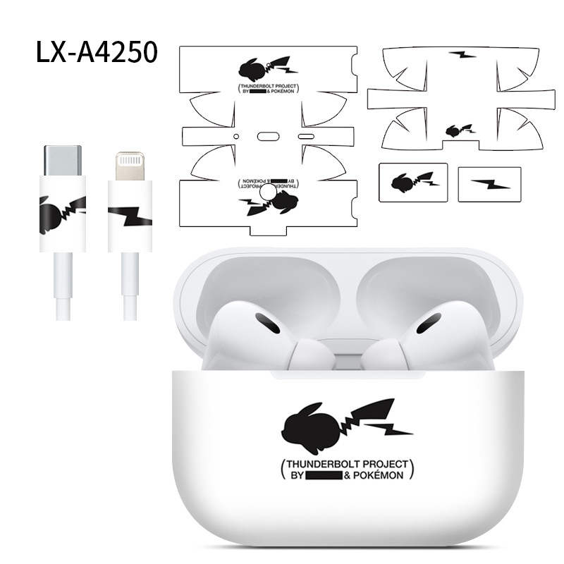 Adecuado para pegatinas de AirPods Pro2/Pro3, textura mate, película para auriculares Apple, película protectora de cobertura total
