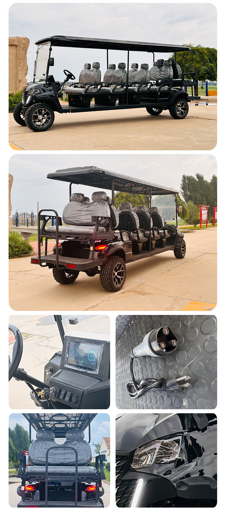 New Models of Electric Golf Carts for Global Export, Community Property Patrol Vehicles, Park and Tourist Sightseeing Vehicles