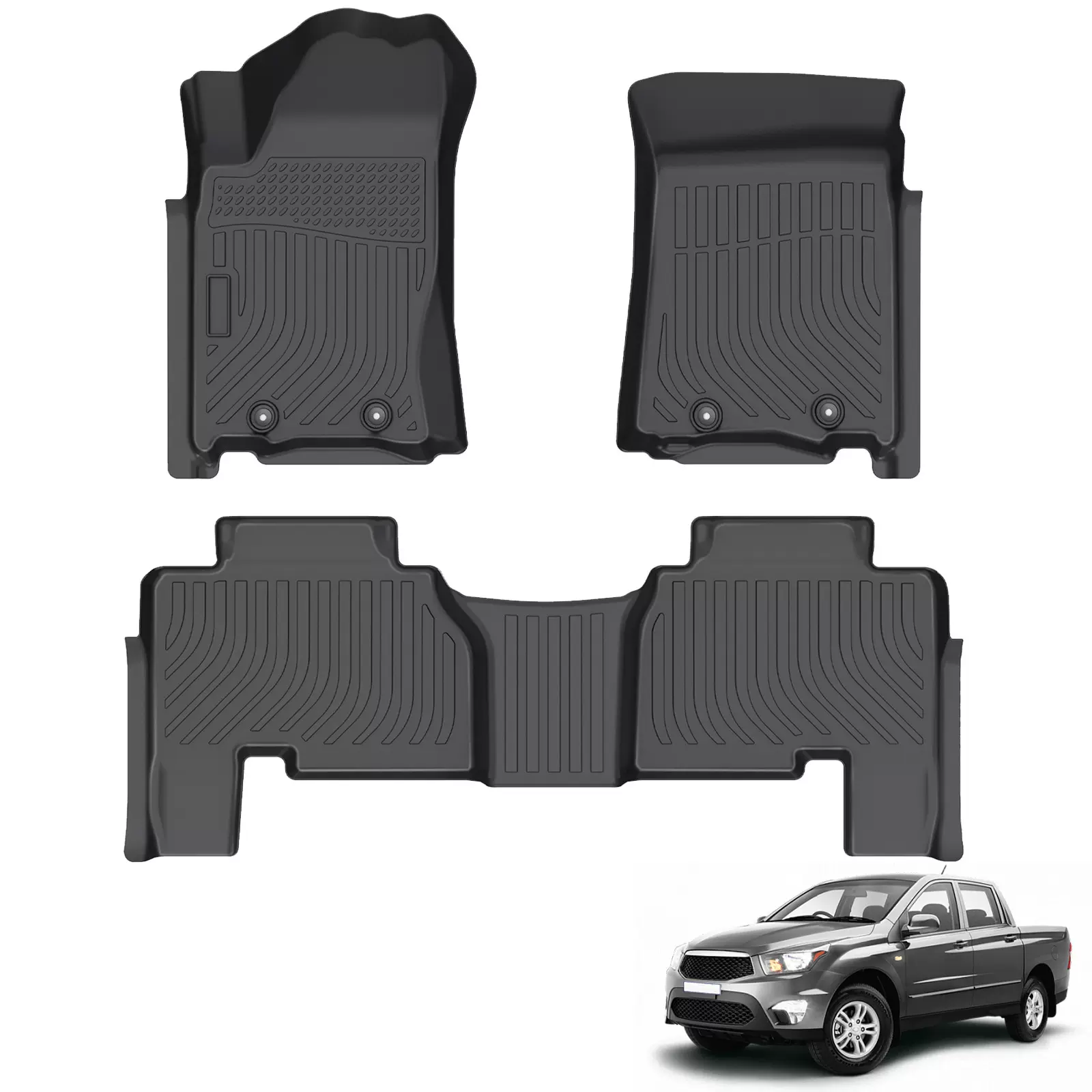 跨境适用于双龙Ssang Yong Actyon Sports 汽车TPE脚垫定制防滑