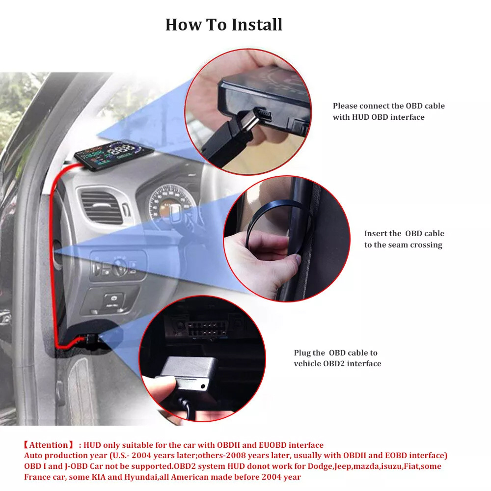 Hud Head-Up Display Obd Universal High-Definition Car Speed Projector Portable Car Display Screen A8