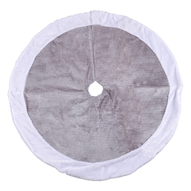 Falda para Árbol de Navidad de Terciopelo con Diseño de Letras Grises de Hong Kong Love, Novedad Transfronteriza, Decoración para Árbol de Navidad para Sala de Estar, Alfombra para Piso, Venta al por Mayor