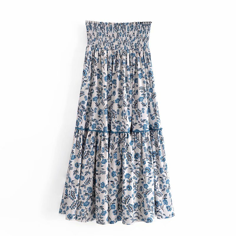 spring print mid-length skirt  NSAM51971