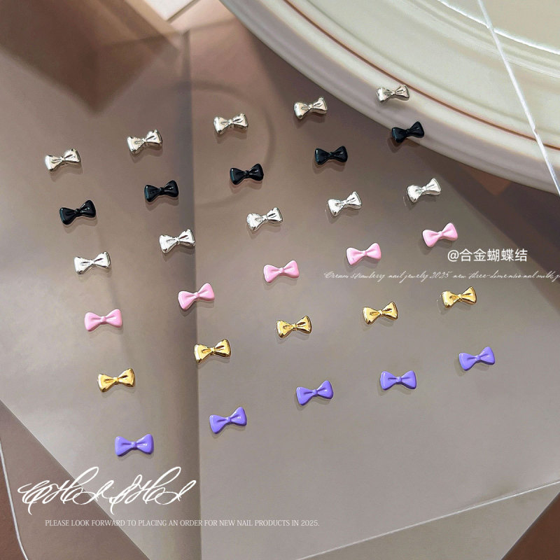 Mini alloy bow nail art accessories dopamine stereo bow tie nail drill simple Joker decorations wholesale Mini alloy bow nail art accessories dopamine stereo bow tie nail drill simple Joker decorations wholesale