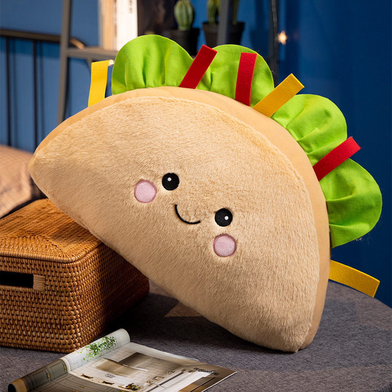 Alimentos de dibujos animados almohadas lindas pizza burrito grande entretenimiento cabeza de cama cintura decoración sofá almohadas niños niñas
