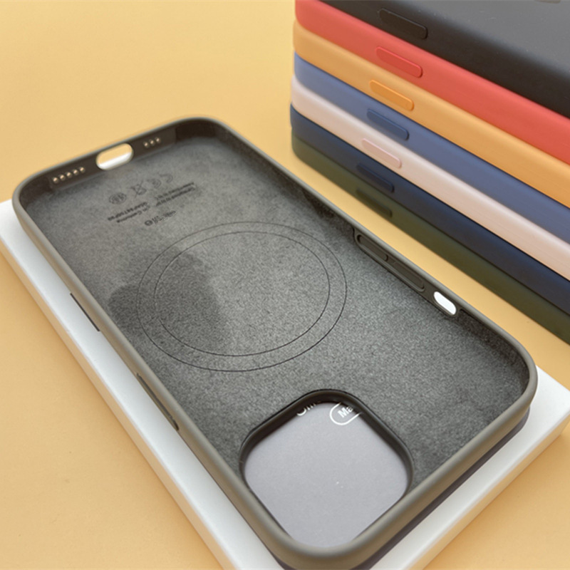 Original caja del teléfono de silicona líquida mismo estilo adecuado para iphone15Promax conjuntos Apple 15 magnética Shell oficial nuevo