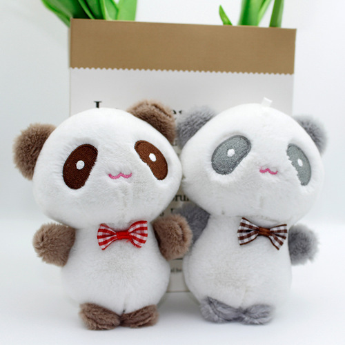 Creative plush bow tie panda doll car keychain wedding gift scenic spot souvenir toy doll