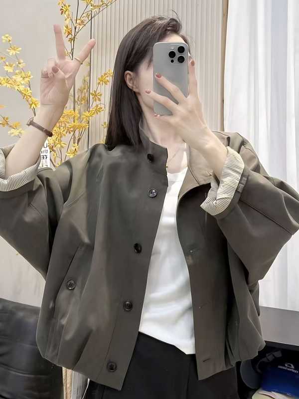 高级感韩系立领工装外套女秋季港风休闲流行爆款夹克上衣女A7035|undefined