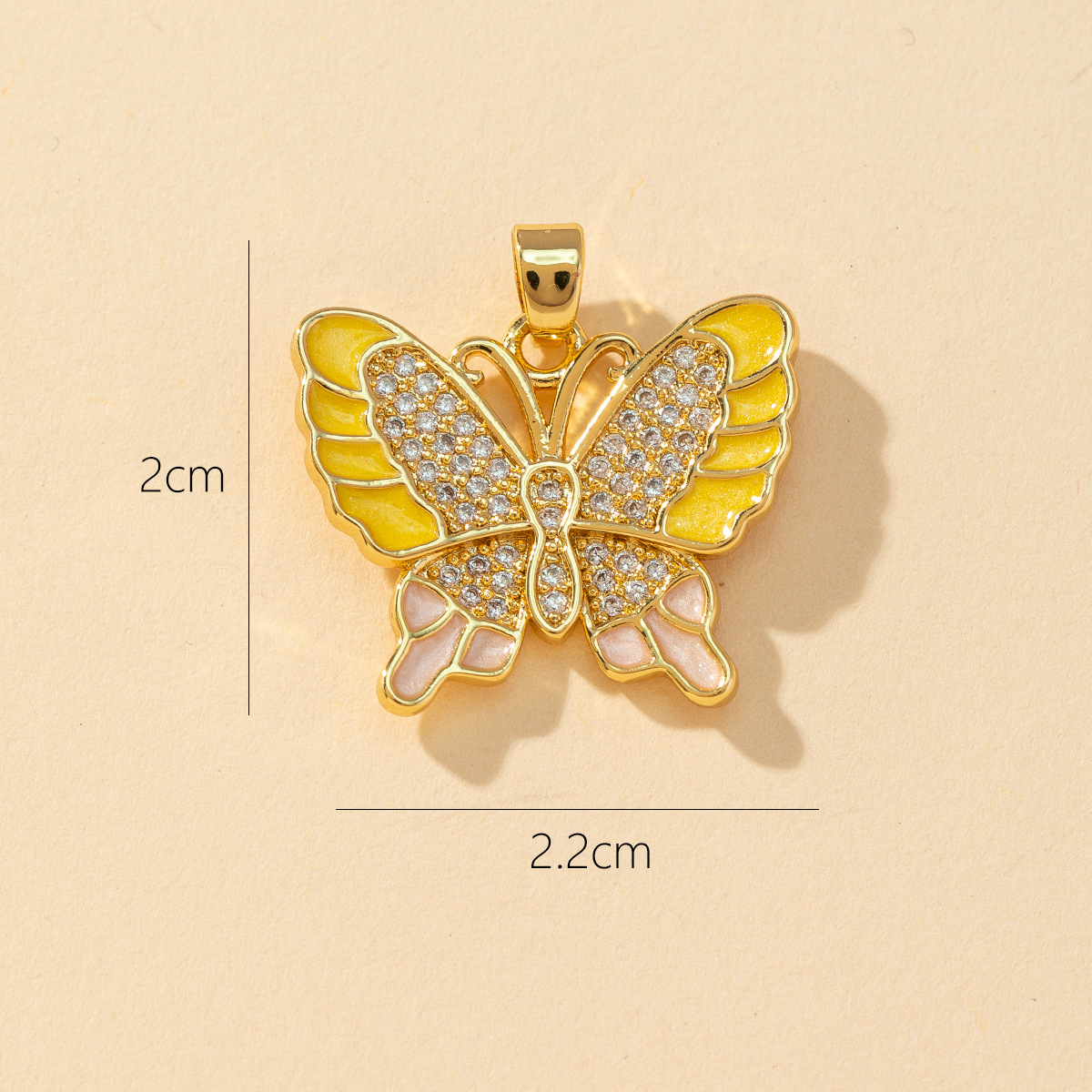 1 Piece Copper Rhinestones Butterfly Pendant display picture 5