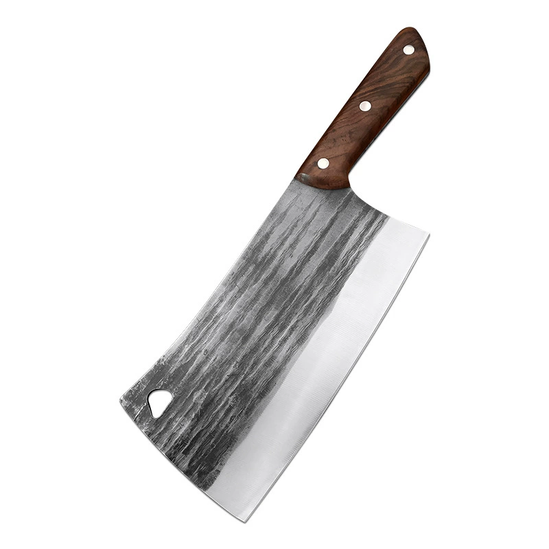 Handmade forging kitchen sliced ​​kitchen knife cutting bone knife hammer cutting meat knife rosewood handle cuts two use chef knives
