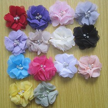 CD4 批发现货手缝珠子花头花 头带配件布花 多色可选