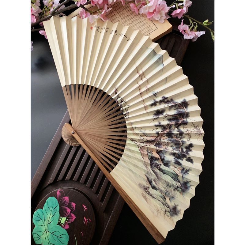 中国风30方8寸毛全本素面白色纸扇可双面素面串男士素面折扇子|undefined