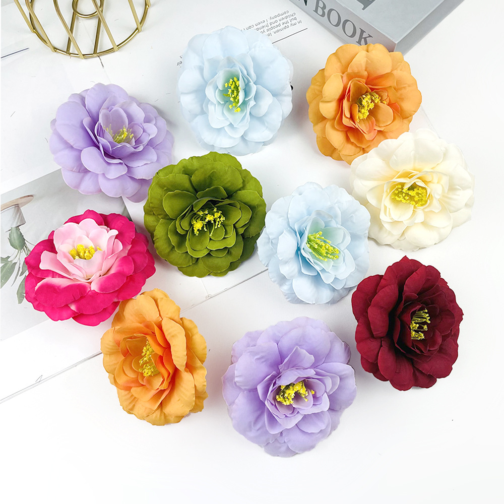Cabeza coreana de flores de osmanthus diy núcleo de hierba peonía de flores falsas hechas a mano tocado de flores material de pinza de flores paquete de decoración de pared de flores para el hogar