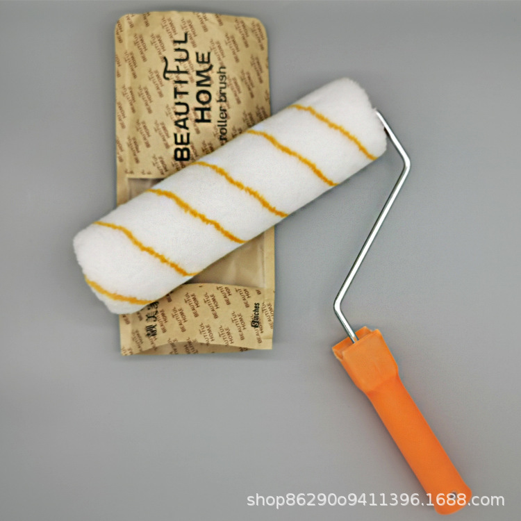 Cepillo de rodillo cepillo de rodillo recubrimiento de pintura 9 pulgadas sin ángulo muerto amarillo azul verde sin ángulo muerto cepillo de rodillo cepillo de rodillo de lana media