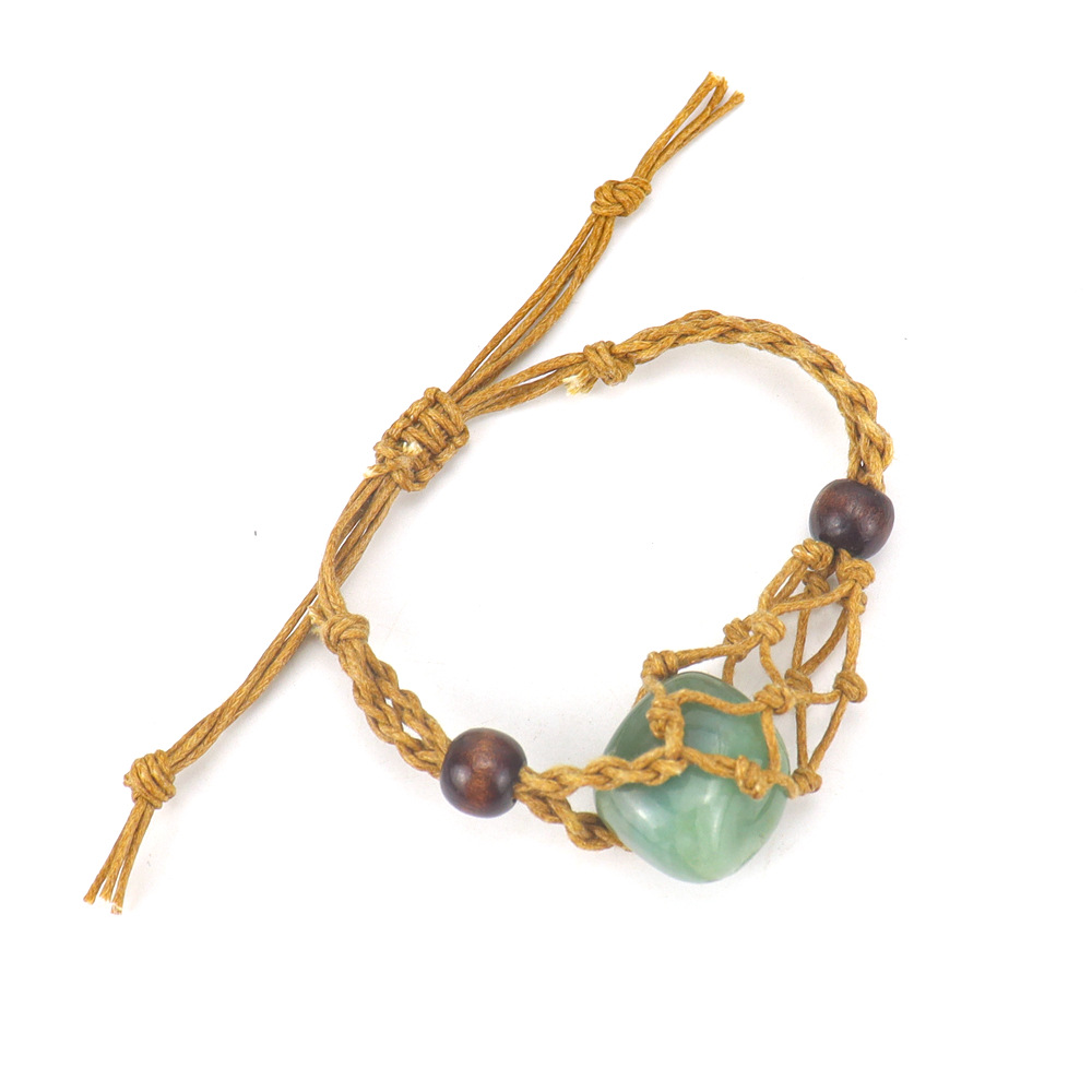 1 Piece Fashion Geometric natural stone Crystal Agate Braid Unisex Bracelets