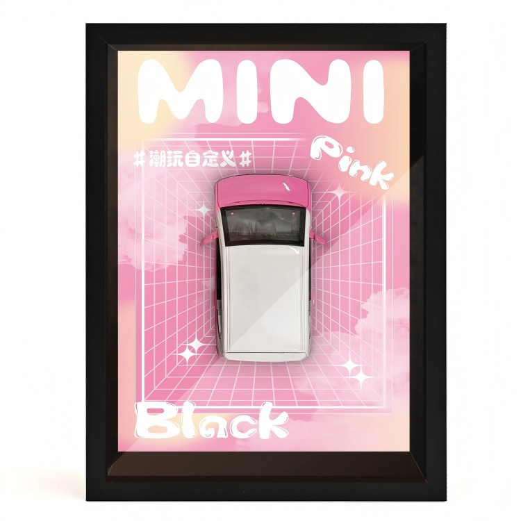 Pintura colgante tridimensional, modelo de coche de aleación, decoración exquisita de alta gama, decoración de pared para el hogar, decoración de modelo de regalo para niño con luz, transfronterizo