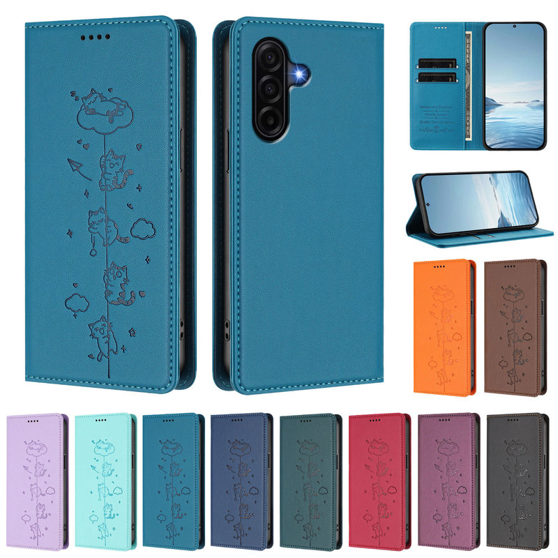 Suitable for Samsung A57 5g Playful Cat Suction Phone Case Xcover 7 Pro Business Flip Card Case Suitable for Samsung A57 5g Playful Cat Suction Phone Case Xcover 7 Pro Business Flip Card Case