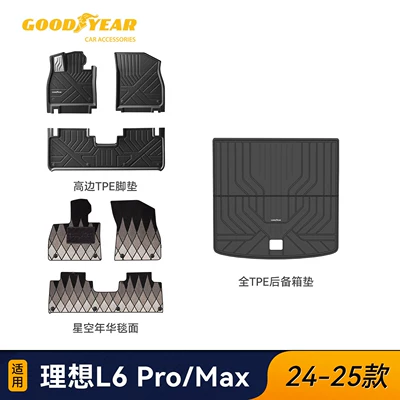 Universal Foot Pad | Li Auto L6, L7, L8, L9, Livisi - high-end-injection-molded-upgraded-versionl6-high-edge-full-tpe-seven-piece-set-starry-night-blanket-black