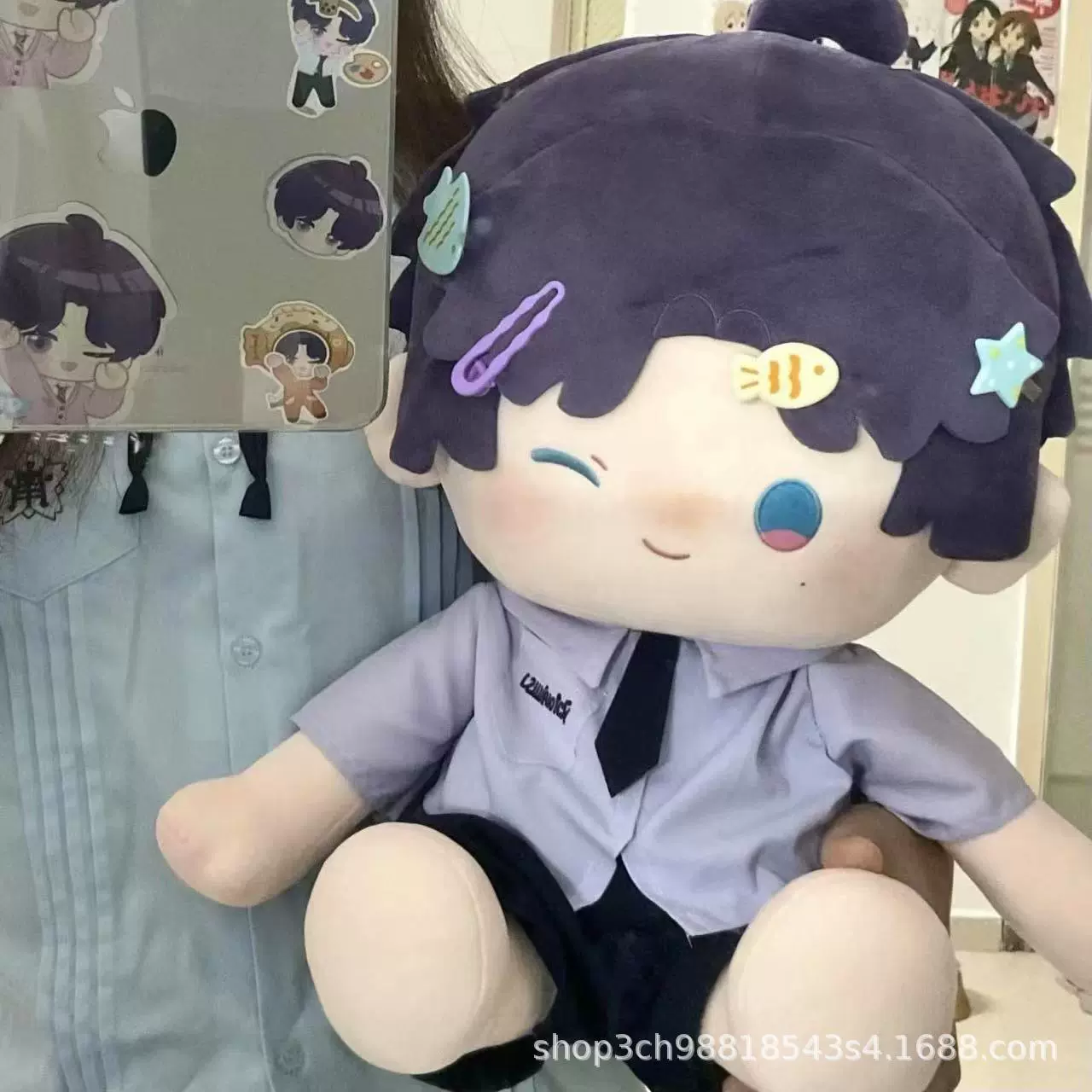 现货40厘米坐姿沈星回祁煜40cm原创棉花娃娃正版可换装毛绒玩偶